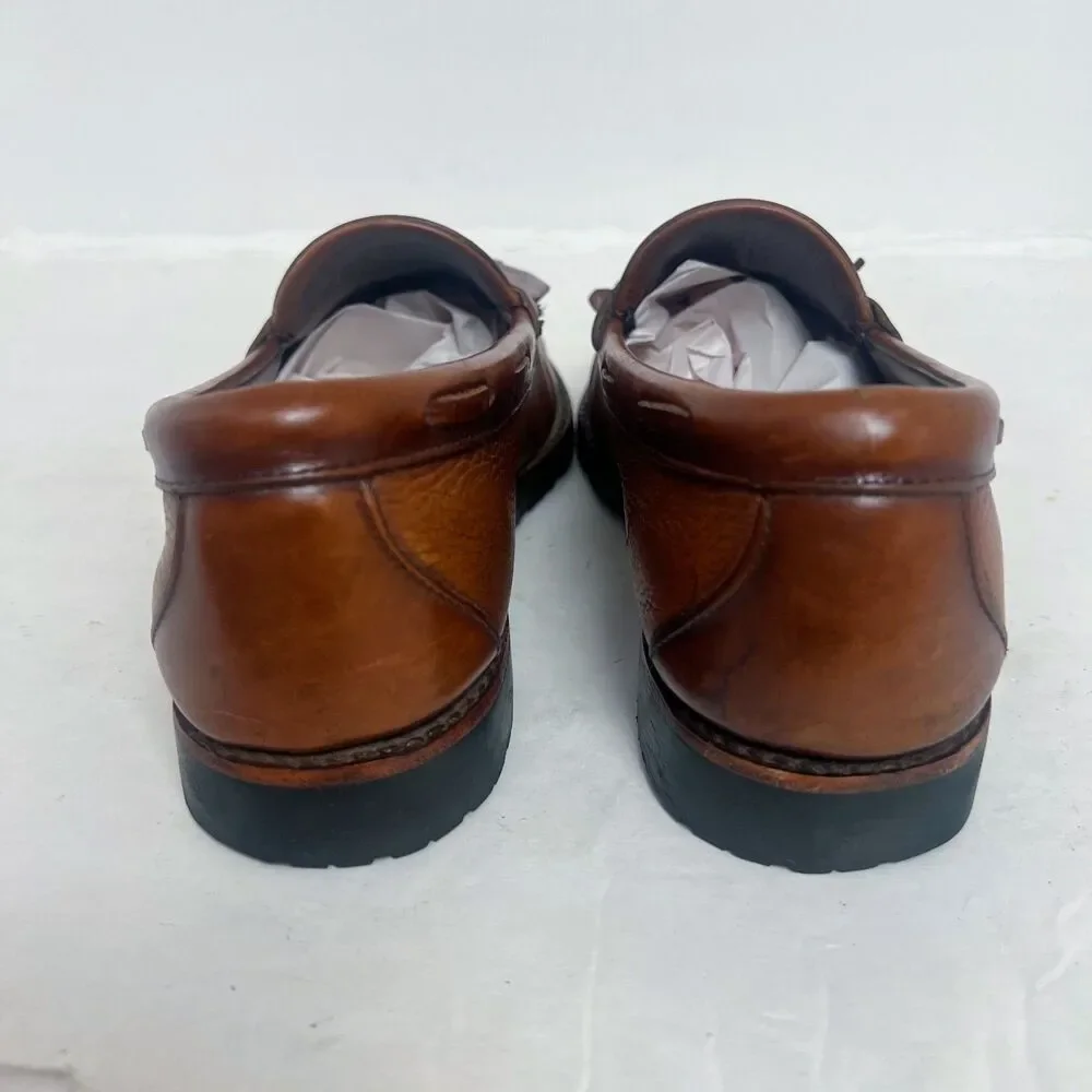 Allen Edmonds Nashua Kiltie Men's Brown Leather Loafer Tassels Size 9.5 D